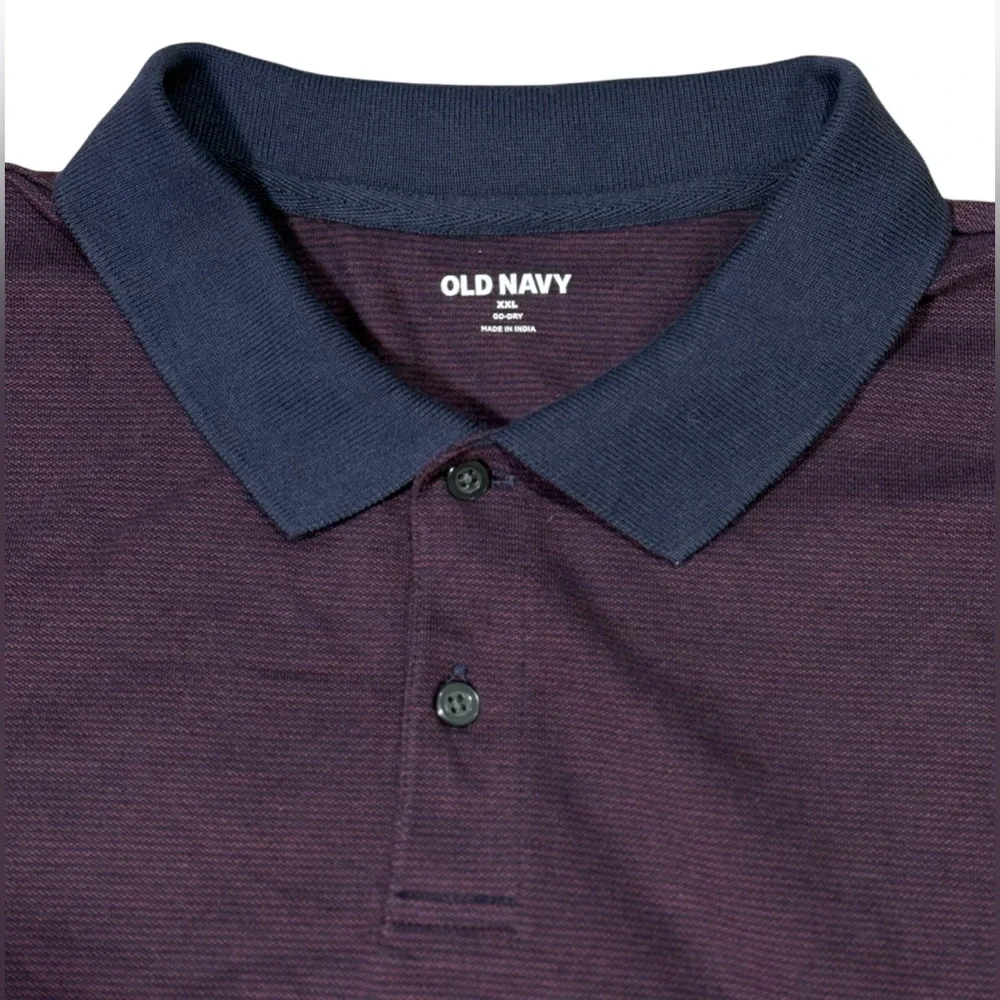 Old Navy Flex Polo Shirt Set of Two in Navy Blue & Pomegranate Berry Size XXL - Picture 6 of 10